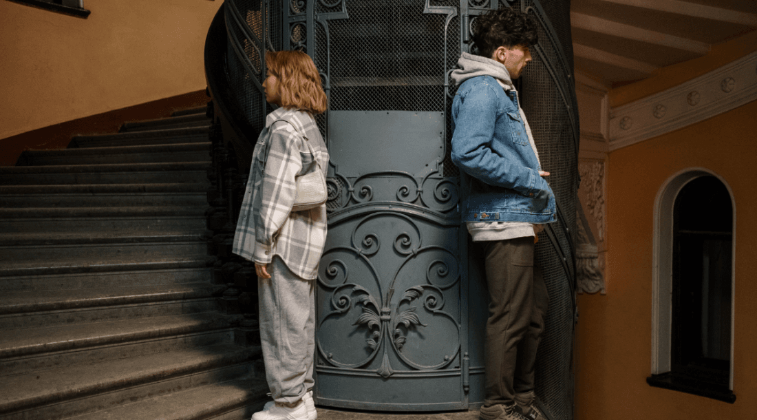 two people in opposition