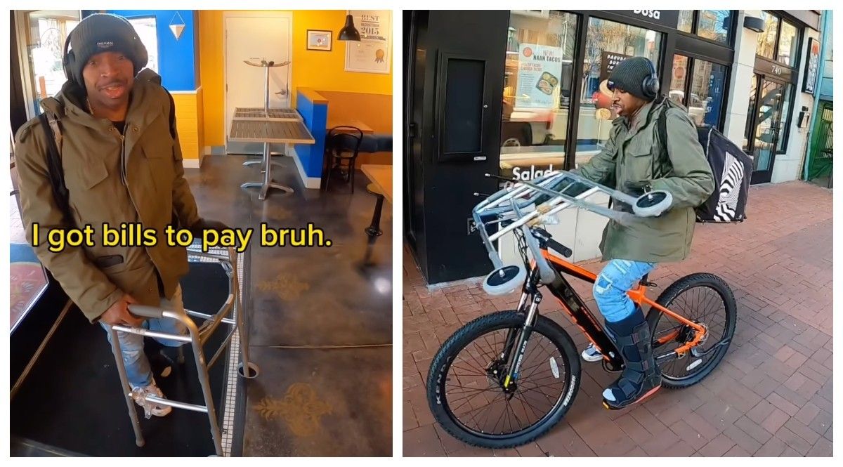 Man Crosses Paths With Fellow Uber Eats Delivery Driver - Their Conversation Reveals Something Shocking