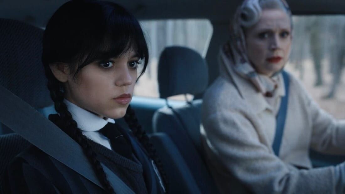 Gwendoline Christie and Jenna Ortega in Wednesday