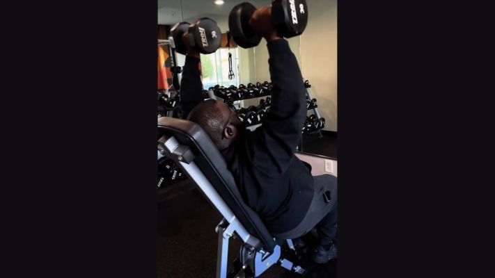 man working out at the gym