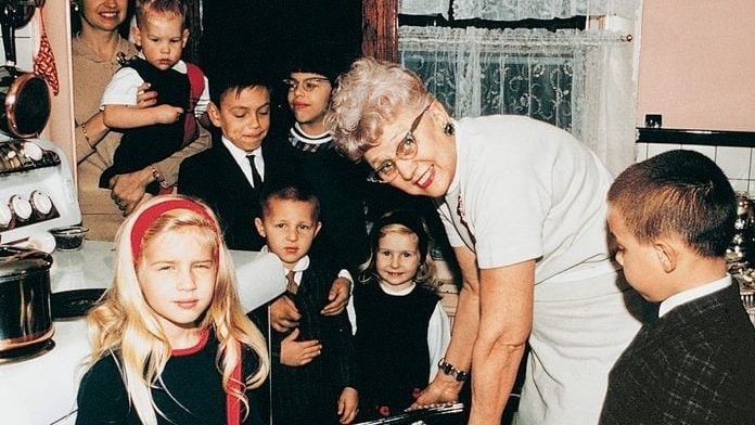 woman with a group of kids