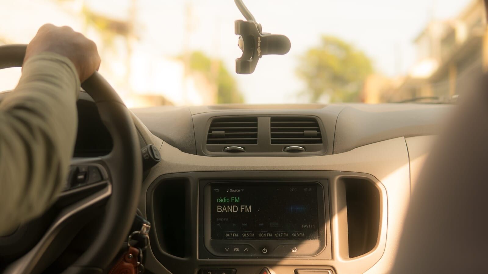 person driving a car