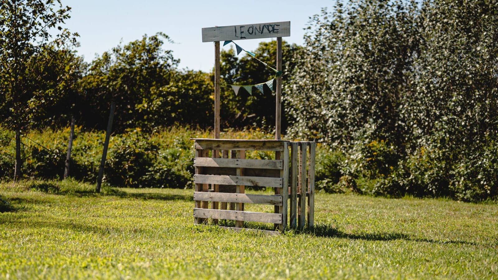 lemonade stand in an open field