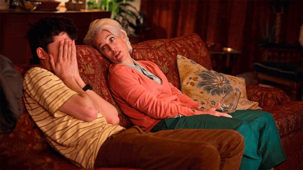 Asa Butterfield and Gillian Anderson in Sex Education