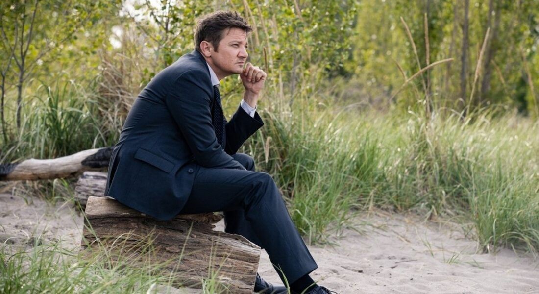 Jeremy Renner in Mayor of Kingstown thinking deeply.