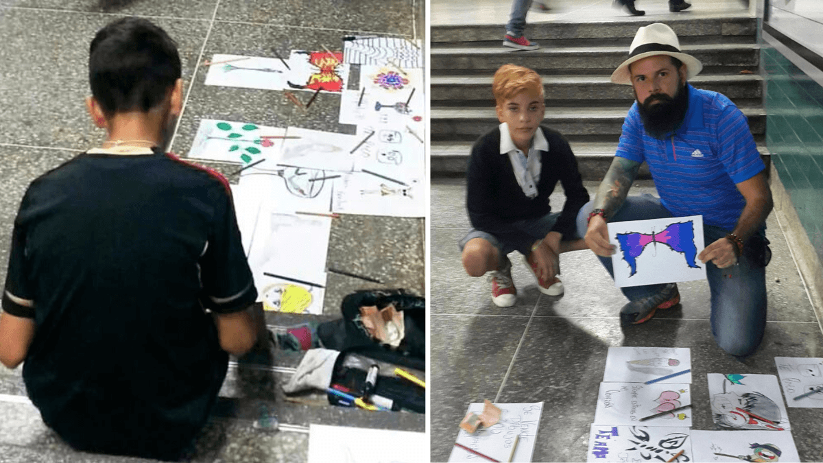 Man Asks 15-Year-Old Why He’s Selling His Drawings in Public for 2 Cents Each — The Answer Will Break Your Heart