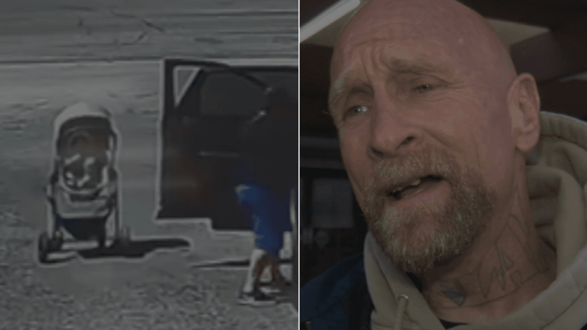 Homeless Man Sees a Stroller Rolling Into Oncoming Traffic  His Quick Thinking Prevents a Tragedy