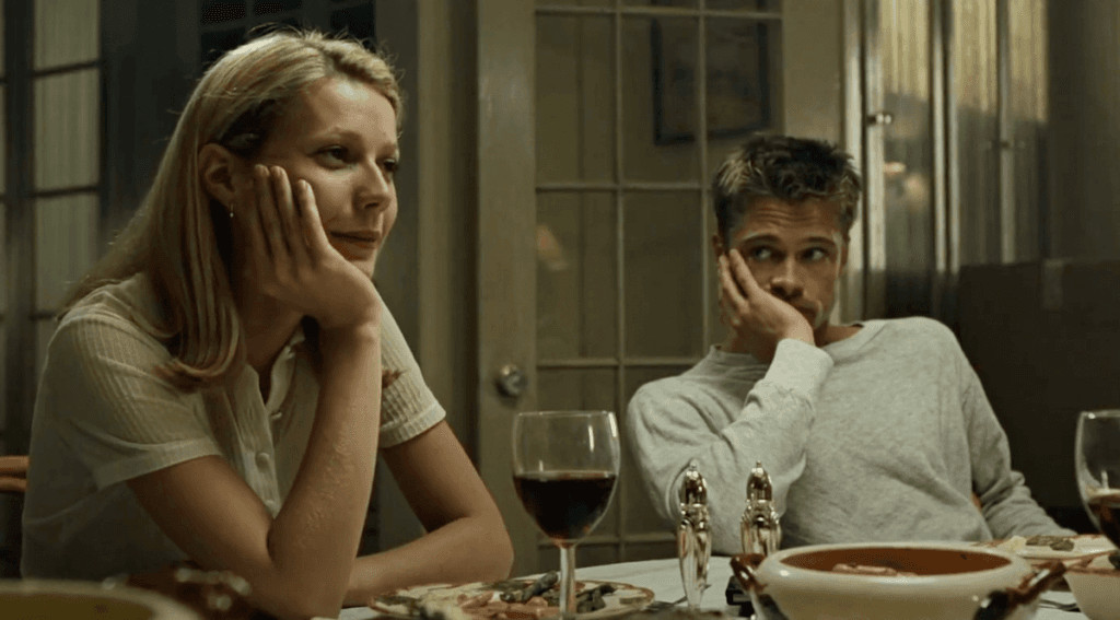 Gwyneth Paltrow and Brad Pitt in the film Se7en