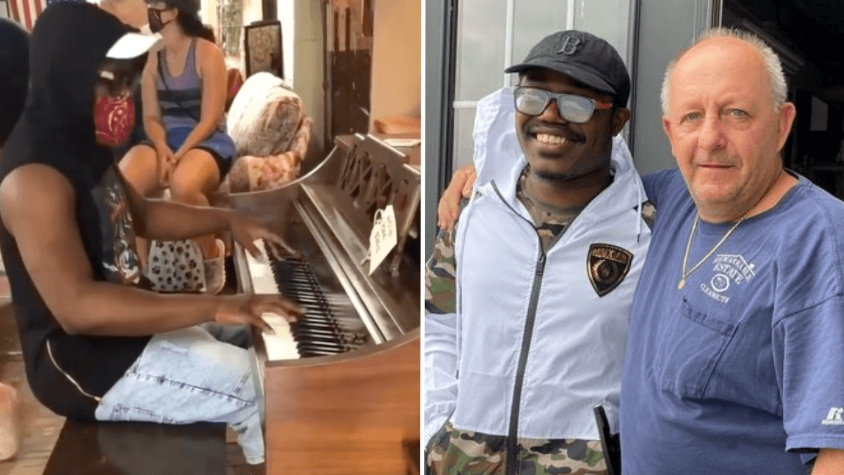 Masked Stranger Slips Out After Playing a Piano With DO NOT PLAY Sign - Antique Store Owner Tracks Him Down