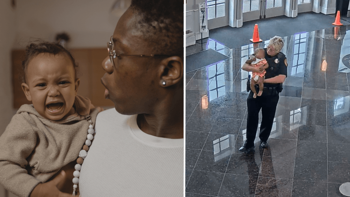 Mom Struggles to Take Care of Her Fussy Baby at Courthouse - Then One Retired Officer Steps Up With the Perfect Response
