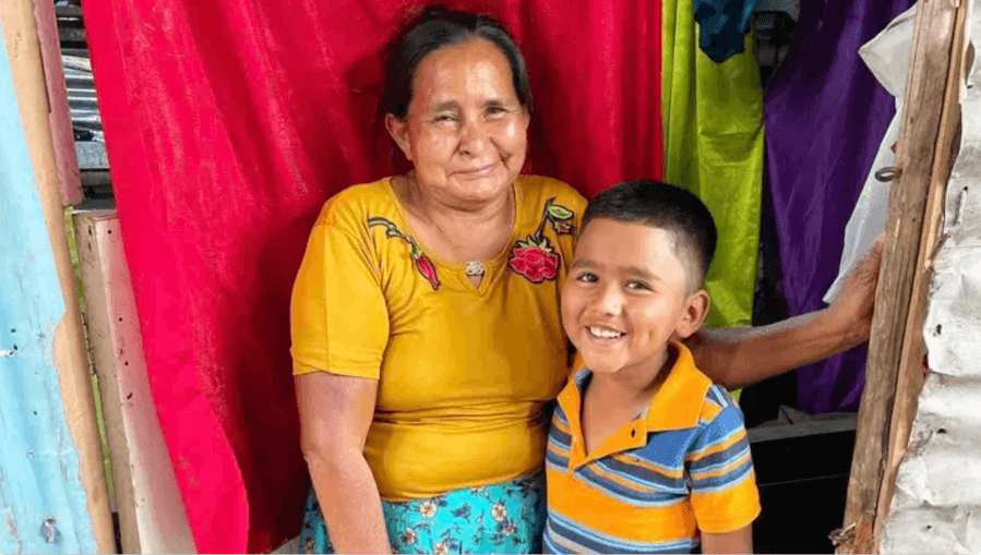 grandmother and grandson