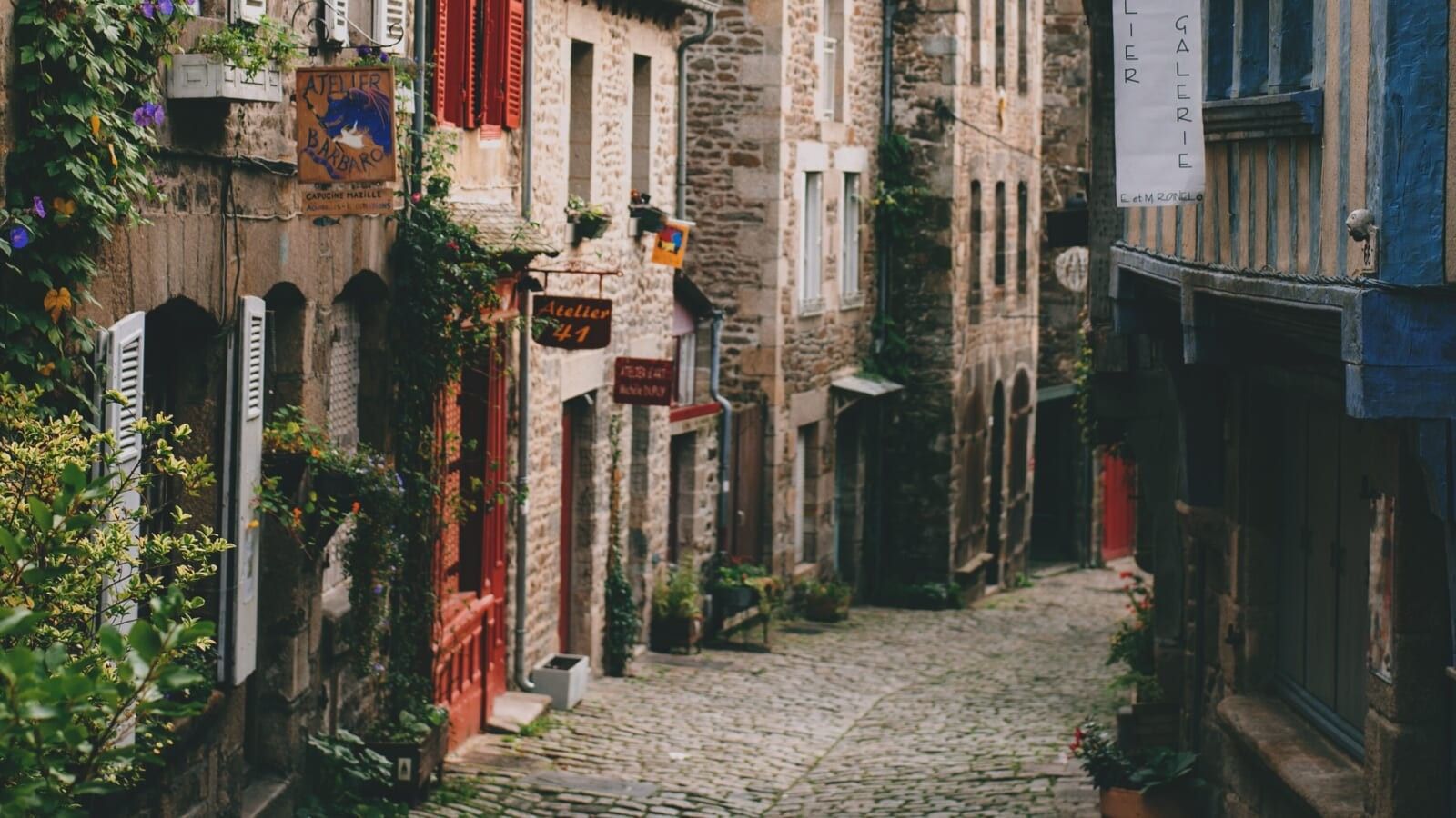 empty street with buildings