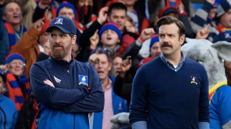 Brendan Hunt as Coach Beard and Jason Sudeikis as Ted Lasso