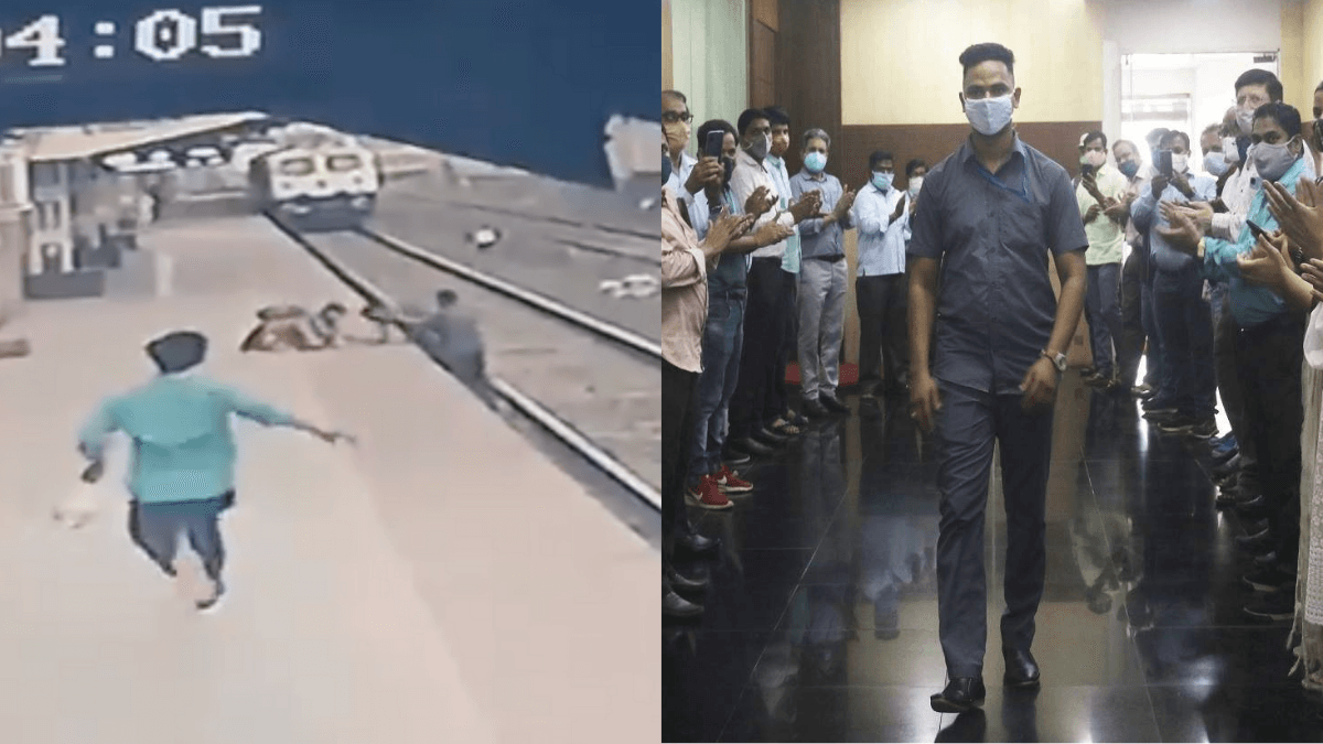 Man Sprints In Front Of Oncoming Train To Save Child Seconds Before It's Too Late