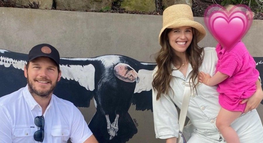 Chris Pratt with wife Katherine Katherine Schwarzenegger and daughter Lyla.