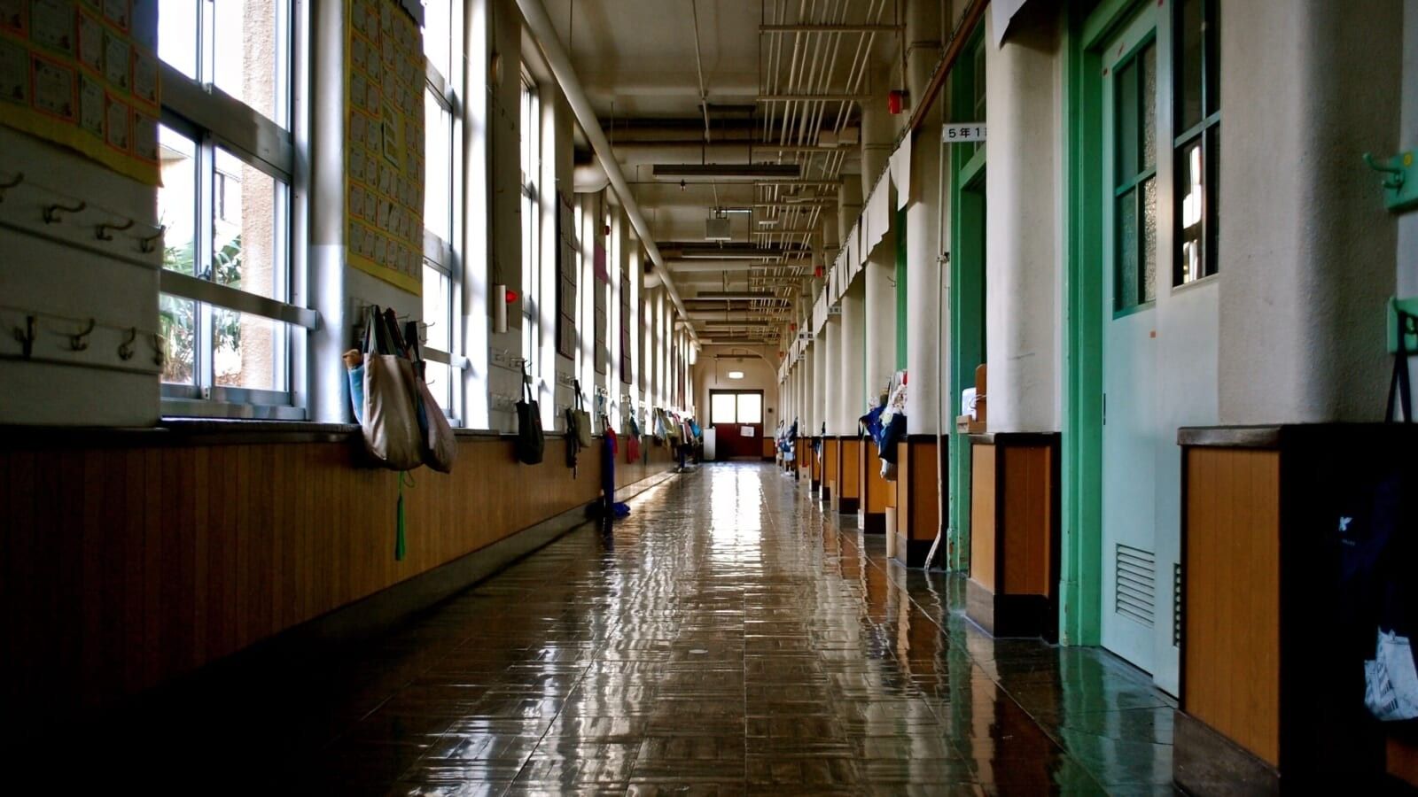 empty school hallway