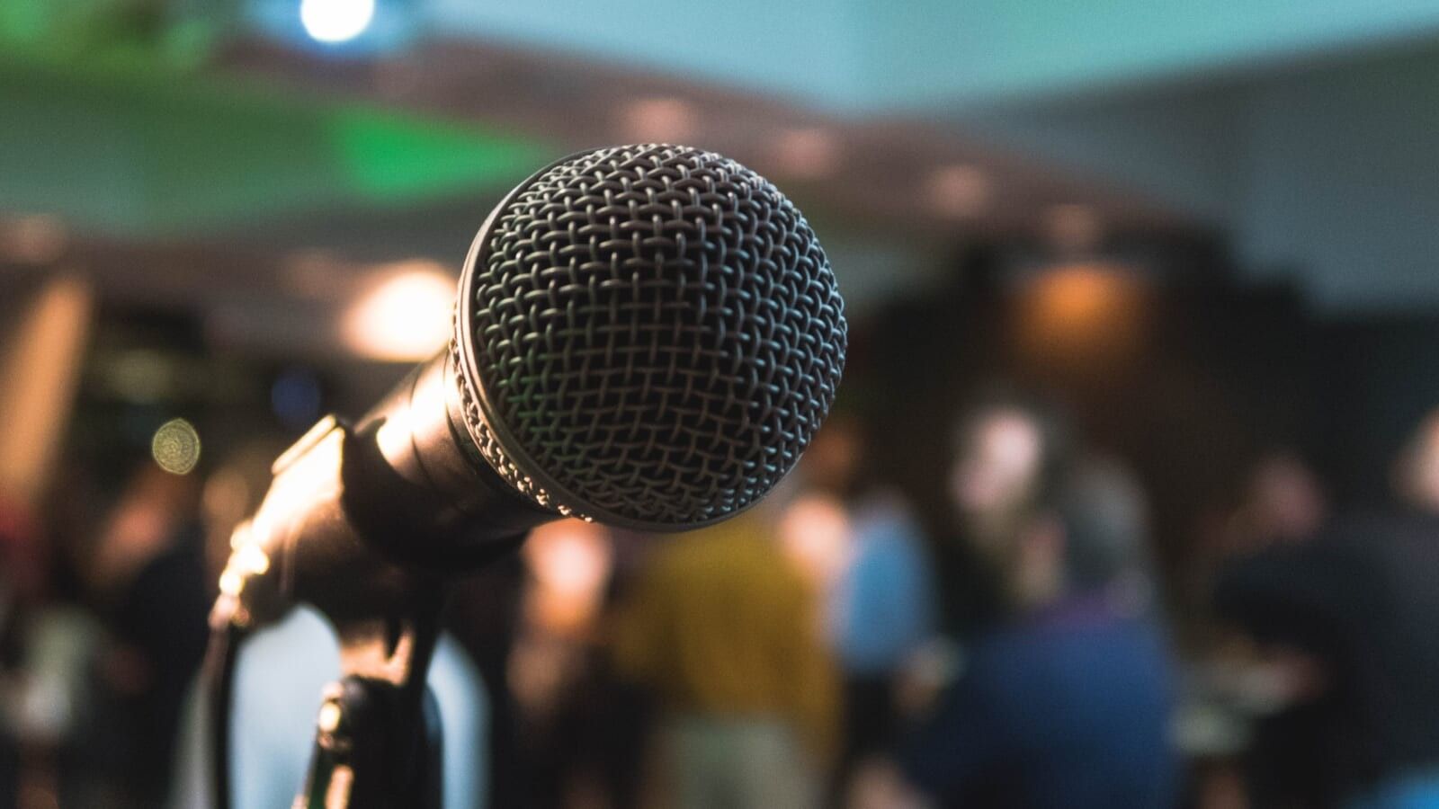 close up of a mic at an event