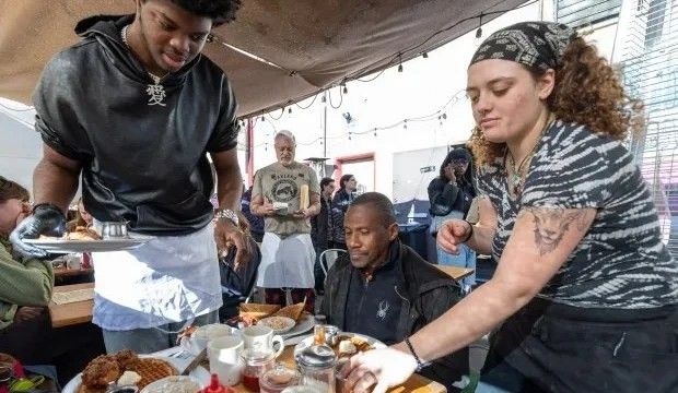 employees serving customers