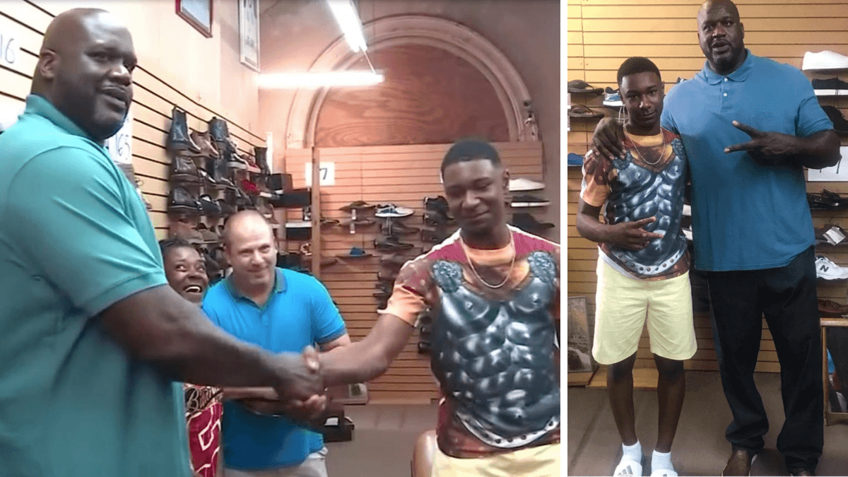 When Shaq Discovered A Teen Boy's Mom Couldn't Afford Extra-Large Shoes, He Did This