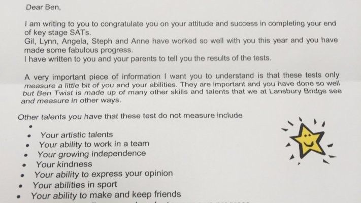 letter written by a teacher