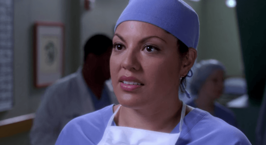 Callie Torres wearing scrub cap