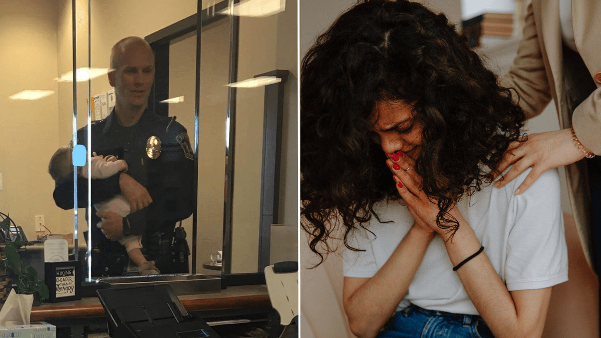 Mom Musters Up Courage to File a Domestic Violence Report - Witnesses Then Find an Officer Cradling Her Baby