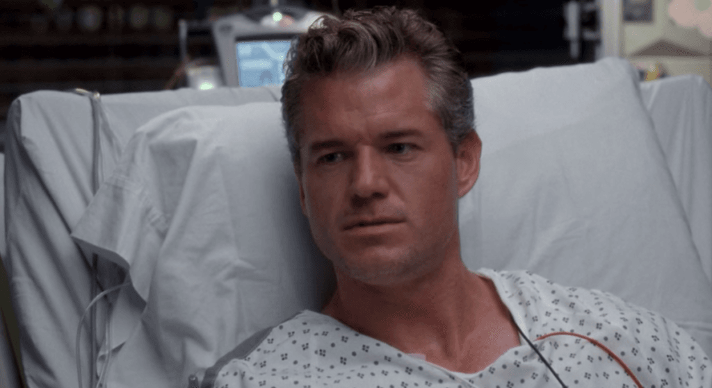 Mark Sloan in hospital bed